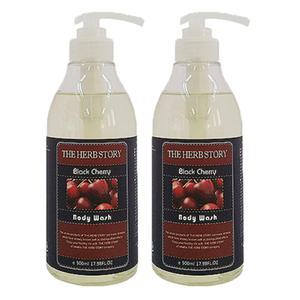 더허브스토리 바디워시, 블랙체리, 500ml, 2개
