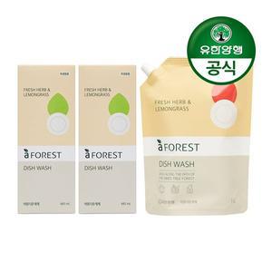 [유한양행] 아름다운세제 에이포레 fresh herb 용기형(박스) 485mlx2개+리필 1000mx1개