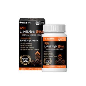 코오롱제약 닥터 L아르기닌K 플러스 1000mg x 180정(6개월분) 타우린 블랙마카 옥타코사놀