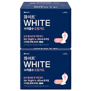 화이트 수퍼흡수 드림가드 수퍼롱 오버나이트 8p x2팩
