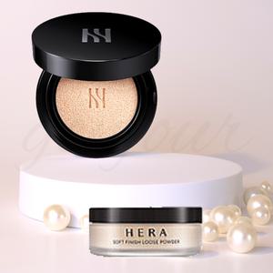헤라 블랙 쿠션 21N1 바닐라 본품 15g+헤라 소프트 피니시 루스 파우더 6g 구성 세트