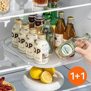 1+1 360도 회전하는 냉장고 수납 선반 다용도 양념통 화장품 정리