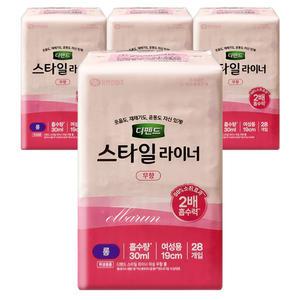 디펜드 스타일 라이너 여성 무향 롱 28개입 x4팩