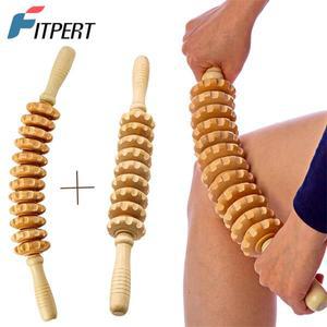 목재 테라피 마사지 롤러  콜롬비아나 림프 배수 핸드헬드 셀룰라이트 트리거 포인트 2 개