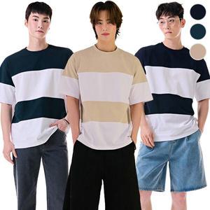 [체이스컬트] 오버핏 COLOR 블록 반팔 T-SHIRT/3Color
