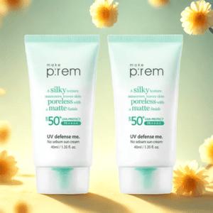 메이크프렘 우유빛 톤업 피지조절 선크림 유브이 디펜스 노세범 선크림 40ml 2개