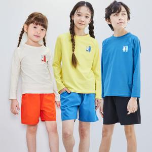 아동 유아 주니어 물놀이 긴소매 반바지 수영복 세트 배색 보드숏 상하 93 래쉬가드