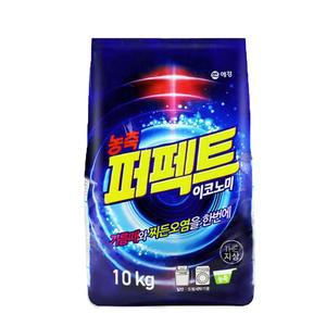 애경 퍼펙트 대용량 가루 세탁세제 10KG 일반 드럼 알칼리성 분말 빨래 통돌이 세재