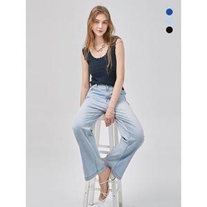 [하프클럽/]여성 여름 와이드 밴딩 데님 팬츠 (3 COLOR)
