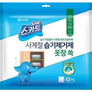 스카트 사계절 습기제거제 옷장 쏙 30g 12개입 1팩