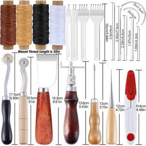 KAOBUY 전문 가죽 공예  키트 손 바느질 스티칭 펀치 조각 작업 안장 세트 액세서리 DIY