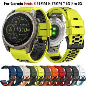 호환품 Garmin Fenix E 8 Solar 47 51mm 7 7X 팔찌 Quickfit 26 22mm 시계 Enduro 3 스트랩 용 스포츠