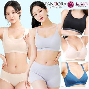 [비비안/비너스] 스포츠 브라 노와이어 브라탑 심리스 무봉제 브라렛 노라인 팬티 드로즈 홑겹 빅사이즈