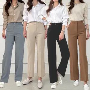 여성 슬랙스 숏/기본/롱 빅사이즈 S~3XL 일자 부츠컷 와이드 밴딩 배기/청바지/조거/면/트레이닝/정장바지