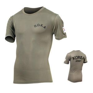 쿨드라이 ROKA 로카 카키 반팔 군용 군대 군인 티셔츠
