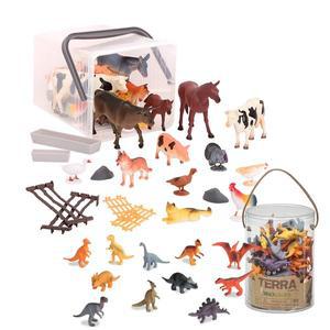 [테라]세트상품) 동물농장버켓60피스+공룡튜브60피스