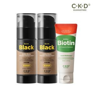 종근당건강 CKD 아미노비오틴 퀵블랙 염색샴푸 엑스퍼트 150g 2개+올파워풀 샴푸80ml