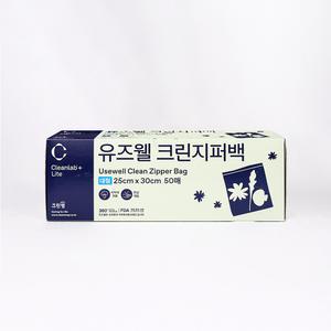 크린랩 유즈웰 크린지퍼백 대 50매 (25*30)