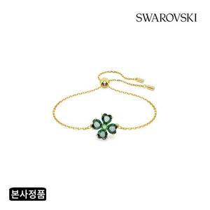 [본사정품]Idyllia 그린 골드 톤 클로버 팔찌 5666585