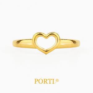 [뽀르띠] 순금 24K 미니 하트 돌반지 백일반지 0.5g