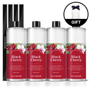 [2+2] 코코도르 2L 대용량구성 디퓨저 리필액 500ml 4개+공병+스틱20P 실내방향제 인테리어 블랙체리