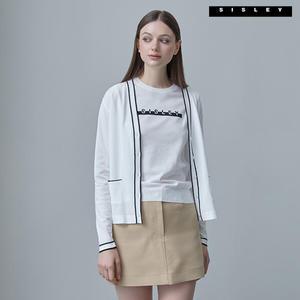 [런칭가 199000원] [SISLEY] 시슬리 컬러라이닝 가디건 + 로고포인트 니트탑 세트
