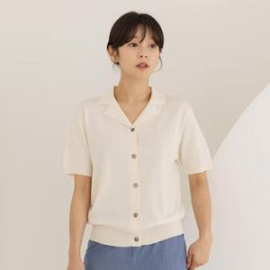 [바네사빈] 여름)카라 반팔 니트 가디건 v00666