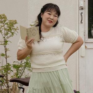 [공구우먼] [제작] [김민경 화보] 루멜틴 스카시 니트 75382 빅사이즈 여성의류