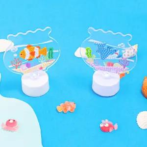 여름 보석십자수 무드등 만들기 세트 바다 해양생물 흰동가리 환경보호 초등 중학생 diy 키트 LED 꾸미기