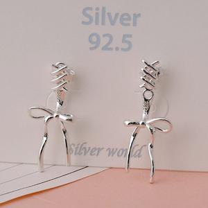 [메리그린] 925 실버 SILVER 법정 순은 나스트로 드롭 리본 귀걸이