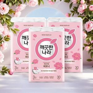 깨끗한나라 허브가든 피오니 프리미엄 화장지 30롤X3팩