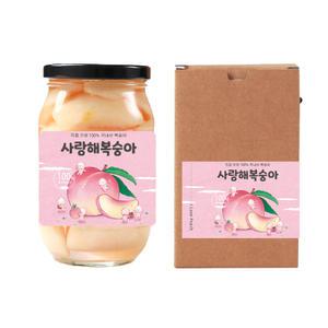 [더파머스] 사랑해 복숭아 수제 병조림 1병 (백도) 선물포장 490g