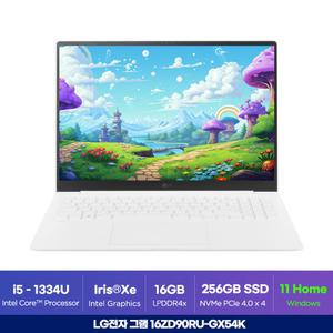LG그램 16ZD90RU-GX54K 대학생 사무용 인강용 그램16 노트북 (인텔 i5 / 16GB RAM / 256GB SSD / 윈도우11 설치) ON