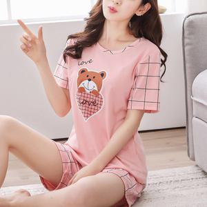 쉬블림로브 (반팔+}반바지) 여성 홈웨어 캐릭터 잠옷 세트 GGWD0550