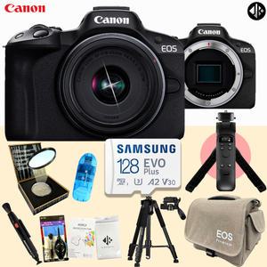 캐논 EOS R50 블랙+18-45 KIT + 메모리 +아이리버 정품 OLED 무선 슈팅그립 포함 9종 크리에이터 패키지