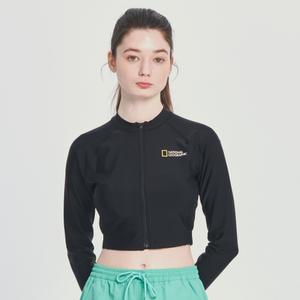 [공식] 내셔널지오그래픽 N232WRG620 여성 집업 크롭 래쉬가드 CARBON BLACK