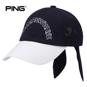 (본사) [PING] 여성 배색 별타공 뒷리본 볼캡 121D2CP451_NA