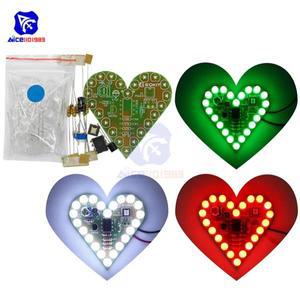 Diymore 하트 모양 LED 깜박이 조명 DIY 키트 PCB DC 4-6V 4 가지 색상 납땜 사용 가능 연습