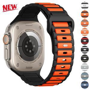 Apple Watch 밴드 용 스포츠 스트랩 44mm Ultra 2 38mm 실리콘 팔찌 시리즈 10 9 8 SE 7 3