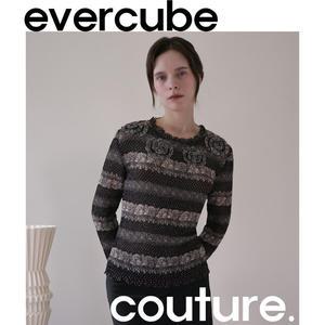[Evercube Couture] 레이스 G플리츠 블라우스