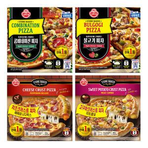 오뚜기 피자 4종 각 510g x1개 콤비네이션+불고기+페페로니디럭스치즈크러스트+미트콤보고구마크러스트