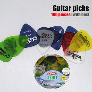 기타 피크 Alice 100pcs 매트 클리어 픽 Plectrum 0.58mm 0.71mm 0.81mm 혼합 표준 palheta 악기 도구 밝은 위생적인