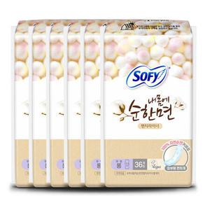 쏘피 바디피트 내몸에순한면 팬티라이너 롱 36개입 x6개