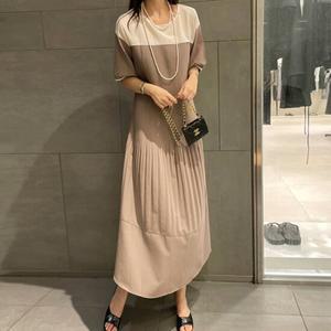 [모니카룸] (55~77)(빅사이즈)끌라 플리츠 원피스
