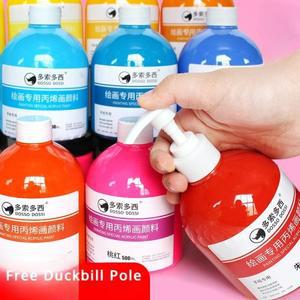 500ml 대형 병 아크릴 페인트 세트 프레스 벽화 37 색상 핸드 신발 의류 낙서 Diy 패브릭 방수