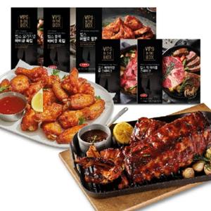 VIPS 베스트 세트 총 5개 (오리지널폭립, 블랙바비큐폭립, 척아이롤스테이크, 하와이안찹스테이크, 버팔로
