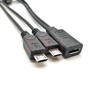 USBC Y 케이블 Typc Buchse zu 듀얼 마이크로 usb 남성 20 분배기 1 auf 데이터 연장 C