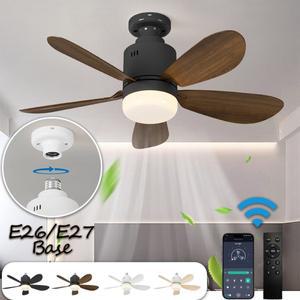 캠핑용 선풍기 써큘레이터 휴대용 미니 무선 접이식 손풍기 E26/E27 소켓 LED 팬 조명 (리모컨 및 앱 포함)