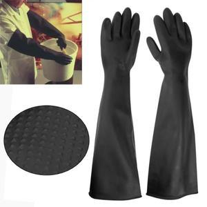 고무 PPE 라텍스 건틀렛 긴 장갑 화학 방지 산업용 60cm