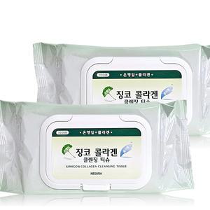 a네슈라 징코 콜라겐 클렌징 티슈 100매 x 2개 /캡형/